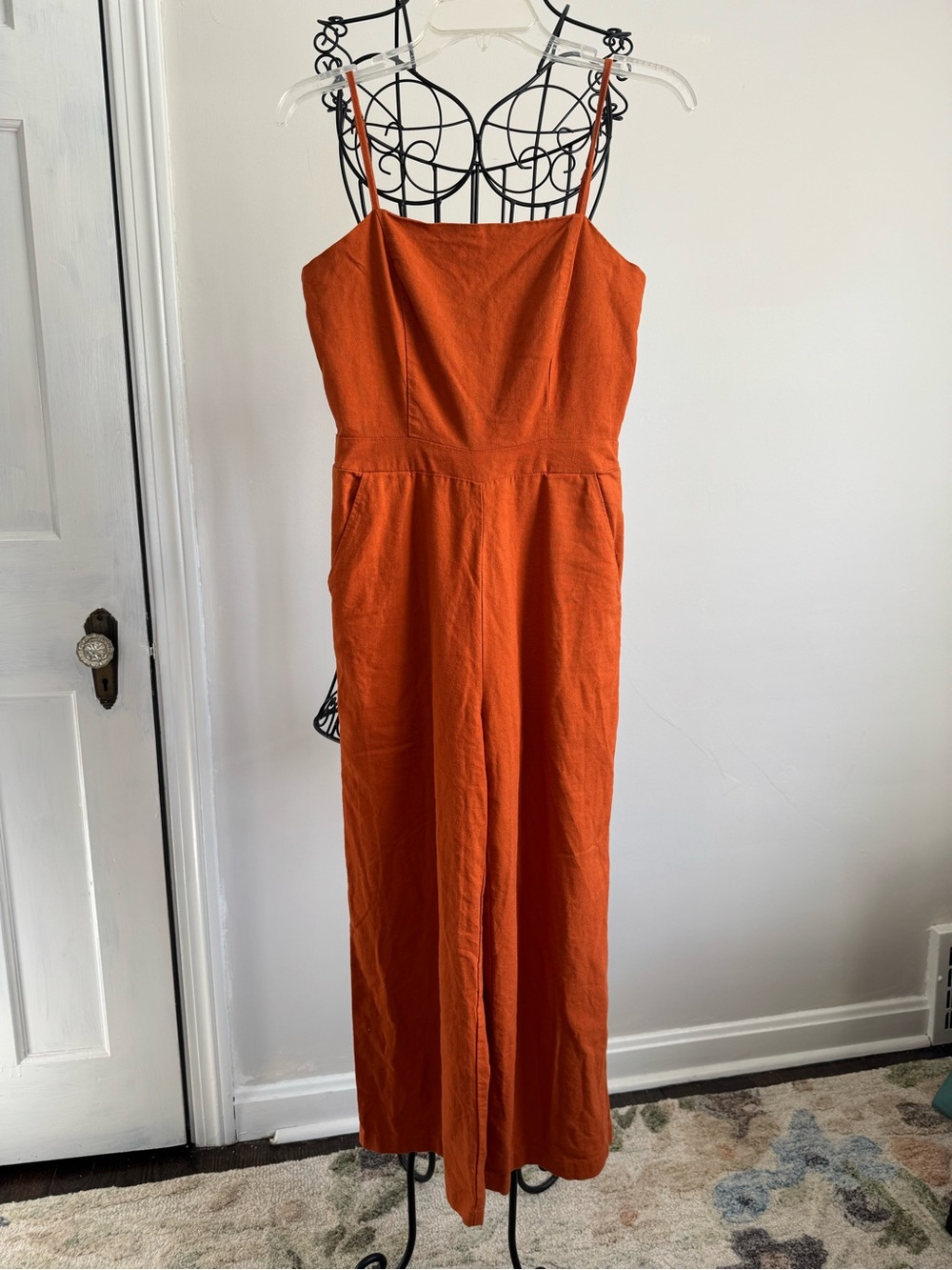 Jumpsuit Rust Orange spaghetti strap Jumpsuit NWOT